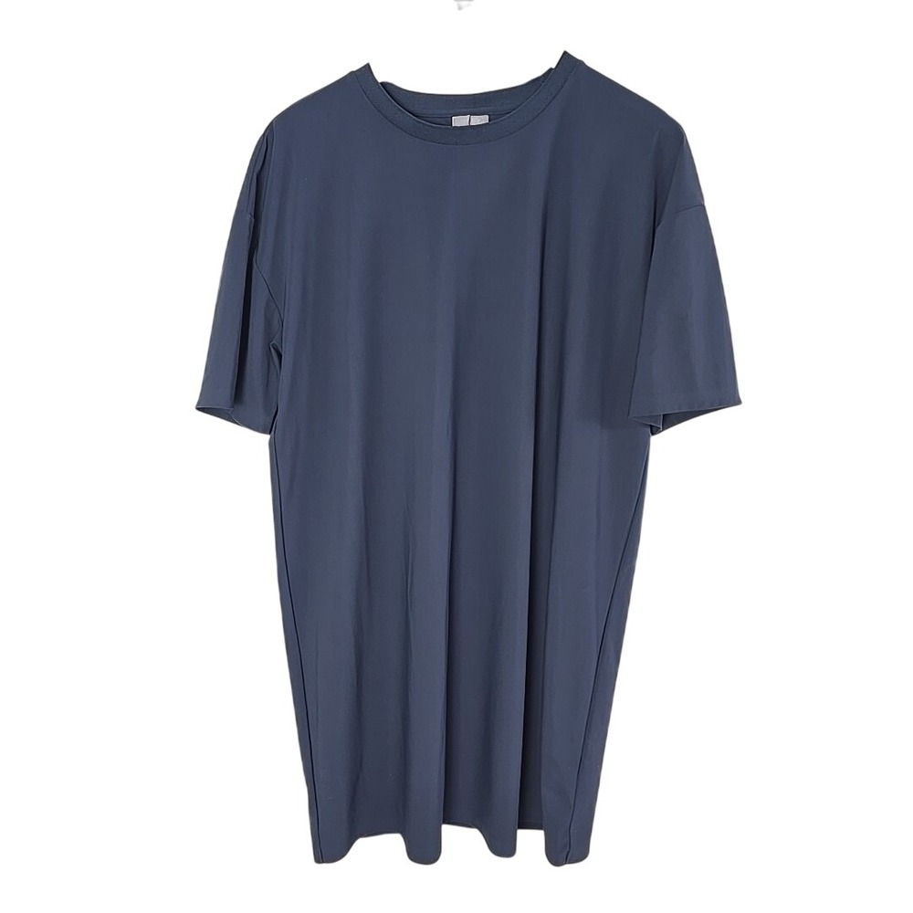 Sweaty Betty Explorer Tshirt Mini‎ Dress Large Blue Workout Athleisure Sporty